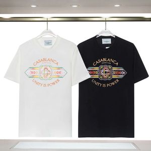 American Trendy Casablanca högkvalitativt dubbelt garn Pure Cotton Short Sleeved Unisex T-shirt