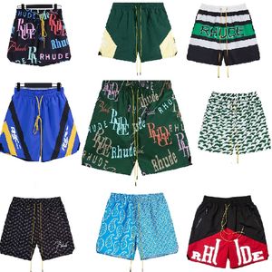 Rhude Shorts 24New Designer Shorts Spring Summer Fashion Pants Men High Quality Streetwear Białe niebieskie spodnie Męskie Szorty Rozmiar: S-xl