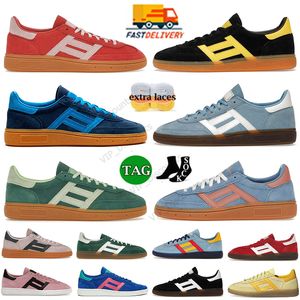 2024 Designer Og Wales Bonner Slebende flache Handball Spezen Casual Schuhe Männer Frauen Pony Leopard Pink Samt Schwarz Gum Low Blood Runner Trainer Größe EUR 36-45