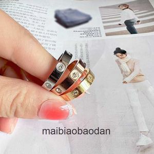 Anelli di gioielleria di design di fascia alta per donne Carter Nuovo anello in acciaio in acciaio in acciaio a diamante completo anello di coppia lussuoso anello d'oro 18k originale 1: 1 con logo reale