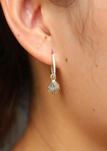Bohemia simple cute shell drop earrings dangle seashell earrings 100 sterling silver mermaid jewelry for women fashion brincos3685715