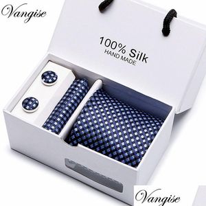 Pescoço laços de pescoço novos homens xadrezes de tamanho extra longo de 145cmx8cm a gravata azul marinho Paisley Silk Jacquard Tie Tie terno Festa de casamento C19011001 DHNHO