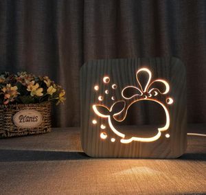 Holzwal Nacht Lampe 3D LED Night Lights for Kids Schlafzimmer Nacht