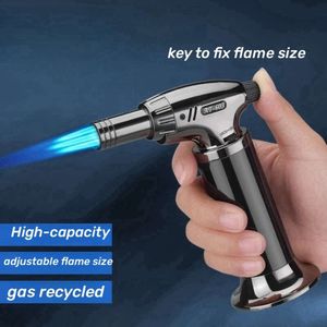 Big Fire Triple Flame Straight Flush Spray Gun Metal Windproof Welding Gun Outdoor Barbecue Moxibustion Kitchen Baking Lighter