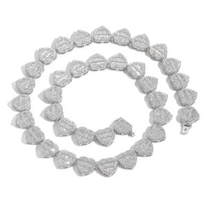 Ny t-formad fyrkantig kärlek halsband silver set diamant hip hop personligt modepar krage halsband märkesdesigner smycken