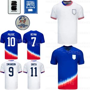 Adulto 2024 Copa América EUA 21 WEAH Jersey de futebol 3 Zimmerman 20 Balogun 23 Acosta 2 Yedlin 8 McKennie 5 Robinson 7 Reyna 14 Kits de camisa de futebol da equipe nacional Wright Wright