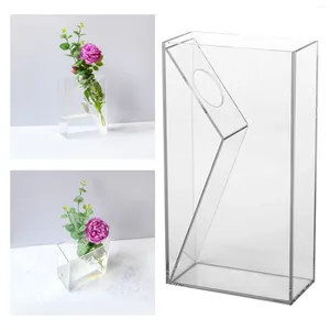 Vasen Acrylblüte Vase Clear Pot Pot Elegant Pflanzer Kunst für Hochzeit Desktop Tisch Herzstück Party Dekoration