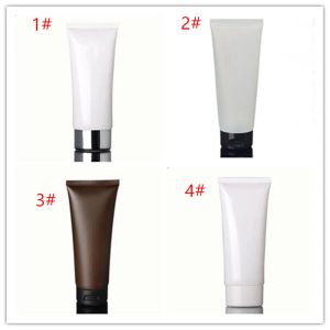 100ml White Amber soft tube / black pp cap /cream lotion bottle / plastic PE hoses / cosmetic packaging empty bottles F20171871 LL