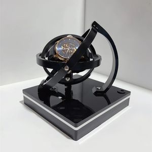 Caring USB Stereoscopic Stereoscopic Automol orologio Visualizza scatola di venti di orologi meccanici di lusso Gyro Rotator 360 Yarn Winder 240412