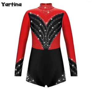 Scena noszona dla dzieci dziewczęta z łyżwy figurowej Ballet figurowy Dance Bodysuit Shorts Gymnastic