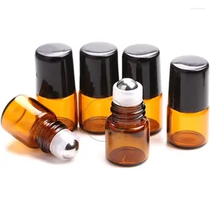 Storage Bottles 25Pack 1ml 2ml 3ml Amber Glass Roll On Bottle For Essential Oils Perfume Vial Mini Sample Vials Refillable Cosmetics