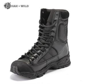 Military Army Boots Men Black Leather Desert Combat Work Shoes Winter Mens Ankle Tactical Boot Man Plus Size 2108307135983