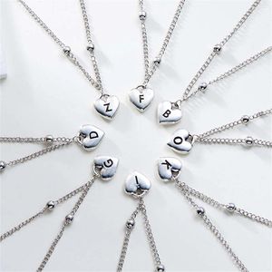 Anklets 26 A-Z Initials Letters Heart For Women Silver Color Minimalist Capital Alphabet Name Ankle Bracelet Foot Chain Jewelry