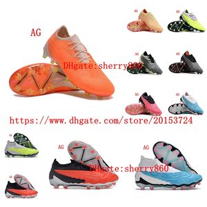 Sapates Shoes Chegada Mens Phantomes GXes Elite Ag Cleats High tornozelo Botas de futebol de couro Treinamento de malha solteira