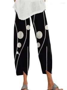 Spodnie damskie letni grafik graficzny kobiety luźne spodnie plażowe streetwear y2k workowate kieszenie capri eleganckie pantalon