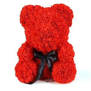 Hot Sale Mothers Day Gifts Teddy feita à mão para namorada 25cm 40cm Rose Bear with Gift Box