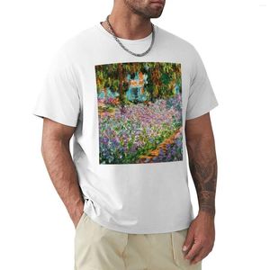 Magliette da uomo Irisi nel giardino di Monet - T -shirt Claude Monet Nero Oversize Short Men Graphic