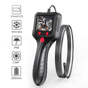 Lins 2.4 I IPS -skärm Industriell endoskopkamera HD1080P Röravloppskontroll Borescope IP68 Vattentäta lysdioder 2600mAh för bil