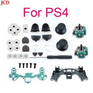 PS4 JDS 030 011 040 050コントローラー修理セットL1 R1 L2 R2トリガーボタン3Dアナログスティックキャップ導電性ゴムドライバーのスピーカー