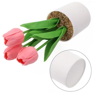 Acessórios para flores decorativas Árvore artificial em plásticos de maconha Tulipas reutilizáveis Casamento em vaso 25x7.5cm Gardens de buquê Gardens Presente