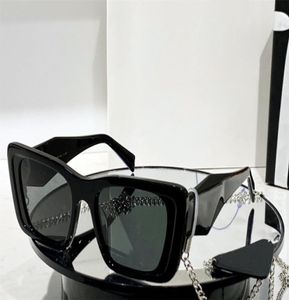 Солнцезащитные очки для моделей для женщин 08yf ретро -квадратная рама геометрическая форма режущая металлическая цепная стаканы высшего качества антильтрави2867910