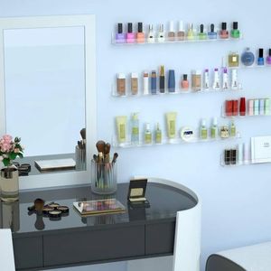 2024 4/6layer Nail Plish Display Rack Rack Прозрачный акриловый держатель для хранения ногтей инструменты для помады Организатор Организатор настенный настенный полка 1. Акрил