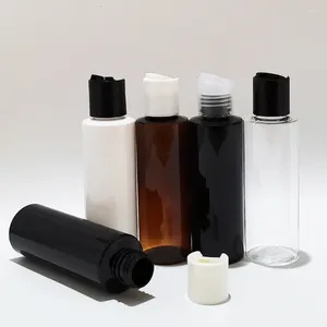 Storage Bottles 50pcs 120ml Empty White Black Plastic Shampoo With Disc Lid Shower Gel Liquid Soap Cosmetic Container Packaging