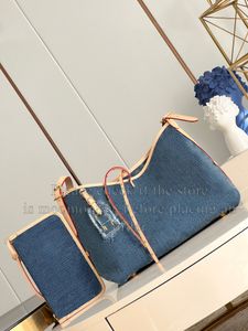 12A All-New Mirror Quality Designer MM Denim Carryall Bag Womens Composite Tote Bag Luxurys Handbags Medium Hobo Purse Blue Crossbody Shoulder Bag With Mini Pouch