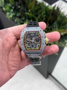 Richardmills Watches Mechanical Watch Chronograph Wrist Swiss Made Watch Mens Serisi RM6501 NTPT Çift İğne İzleme Zamanlayıcı Hızlı Zincir Me Me