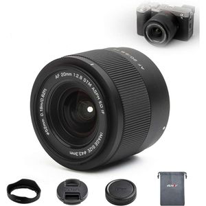 Viltrox 20mm F2.8A FS TM Leichtes Weitwinkel -Prime -Objektiv für Sony Fe -Kameras A7C A7R A7, Vollrahmen -Autofokusobjektiv mit großer Blende 2.8