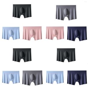 3pcs/lot Underpants Ice Silk Men Underwear Ultra-thin Translucent Sexy Men's Panties Boxer Short Comfortable Breathable Cool 4XL 's