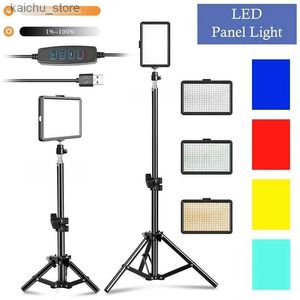 Kontinuerlig belysning 6 8 LED -panel Ljus Selfie Justerbar belysning Video Foto Studio Live Broadcast Filling Light Three Color Stativ Y240418