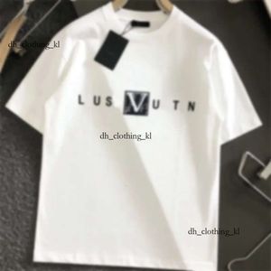 Luksusowy projektant męski LouiseviutionBag T Shirt Czarny czerwony litera drukowana koszule z krótkim rękawem projektant marki Louies Vuttion TOP TEE Asian Size 25