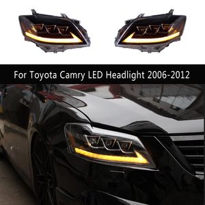 Dagstid som kör Light Streamer Turn Signal Indicator Front Lamp High Beam Angel Eye Projector för Toyota Camry LED-strålkastarmontering 06-12