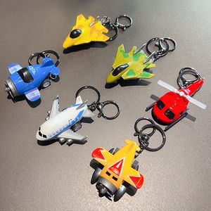 Cartoon Creative Small Aircraft Alloy Toy Keychain Car Pendant Stationery Shop dockmaskin Små smycken Små hänge