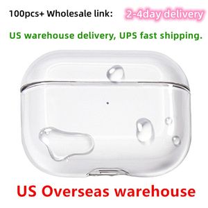 100pcs/+ USA Stock For Apple Airpods Pro 2 2nd Generation airpod 3 pros max Headphone Accessories Solid Silicone Protective Earphone Cover Wireless Charging Case