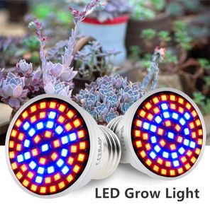 LED Grow Lights E27フルスペクトルE14 220V屋内GU10用の植物植物電球植物植物ランプ庭の花水耕栽培MR16 B228816296