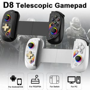 Joysticks Hot Sale BSP D8 RGB Tablet Controller Wireless Handle For Switch Game Bluetooth Stretching Joystick For P3 P4 Android IOS Gamepa