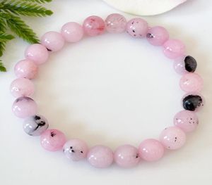 MG1487 Strand Cherry Blossom Jasper Bransoletka Różowa Bracelety kamienia szlachetne leczenie kryształów biżuteria równowaga biżuterii z koralikami dla emocjonalnych 4687928