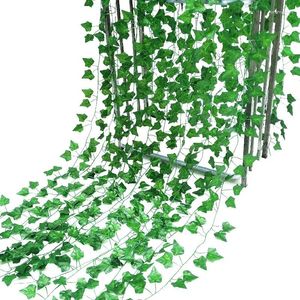 Flores decorativas 36 pcs folha 1 peça 2,3m decoração de casa artificial Ivy Garland Plants Vine Fake Folhagem Creeper Greante Verde