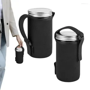 Bottiglie di stoccaggio maniche blackout per barattoli di muratore 2pcs neoprene a portata pieghevole tazza di bottiglia nera portatili