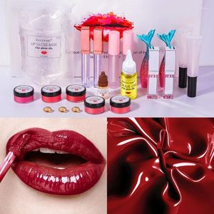 Läppstift DIY Lip Gloss Base Gel Set Fiturizing Lipgloss Material Safe Handmade Liquid Glaze Makeup