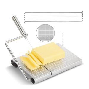 Ostbräda med trådskärare ostskärare osttrådskärare med serveringskort 240407