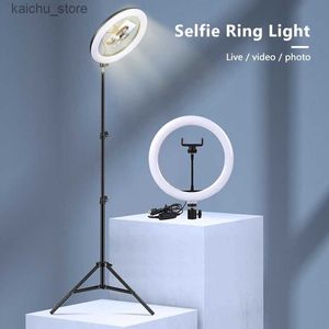 Kontinuerlig belysning 10 tum selfie -ringljus med valfritt stativfotofyllning Ljus LED -ljus som används för videoinspelning och live streaming Y240418