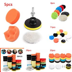 2024 5/11/22/39Pcs Car Polishing Sponge Pads Kit Foam Pad Buffer Kit Polishing Machine Wax Pads For Auto Motorcycle Removes Scratches