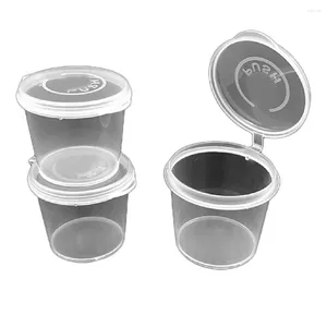 Pacote de tigelas de 100 recipientes de molho de plástico 1oz 25ml 35ml Clear Material reciclável