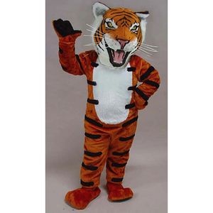 2024 Tigerstorlek Tiger Mascot Costume Tecknad karaktärdräkter Dräkt Furry Suits Halloween Carnival Birthday Party Dress