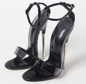 7Quot Super High Heel Sandalen Stiletto Metall Heels Open Toe Nöchelgurte Frauen sexy Fetisch Schuhe15023162