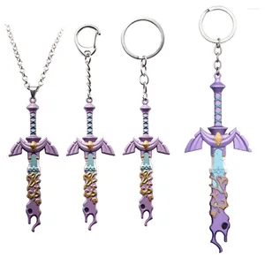 Keychains Zeldas Master Sword Model Keychain Tears of the Kingdom Metal Pendant Key Ring for Fans Cospaly Jewelry Collection Gift