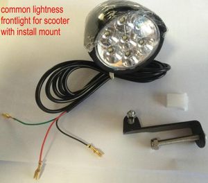 Lâmpada frontal de lâmpada LED universal 36V48V com botão de chifre para scooter elétrico Bicicleta dobrável MTB Ebike Conversão Part9407730